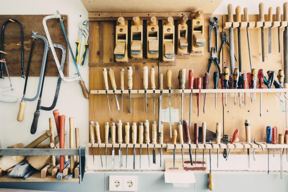 Tools on a workshop wall